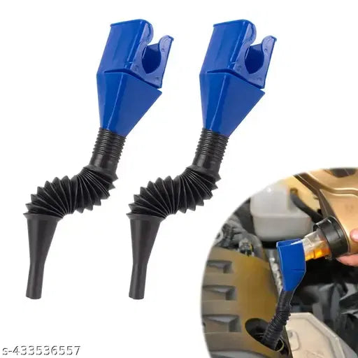 Universal Flexible Draining Oil Snap Plastic Funnel, Hand-Free for Automotive Oil and Household Uses - 1pc, Multicolor