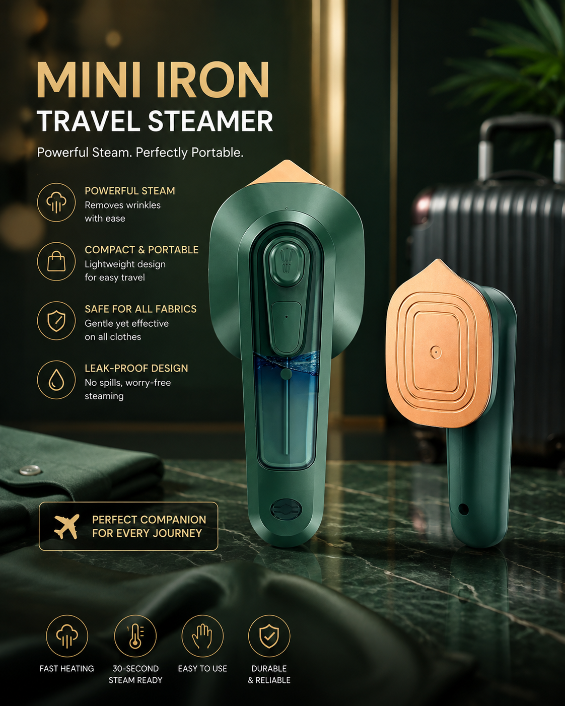 Iron-Travel Steamer Iron for Clothes , Portable Handheld Iron