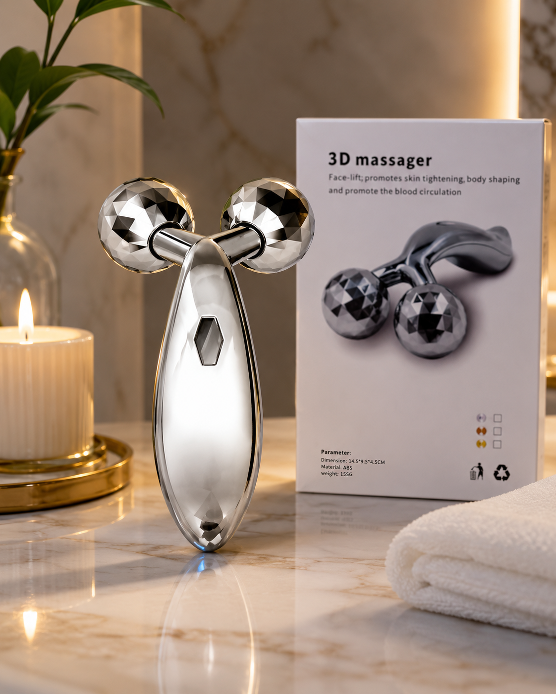 3D Massager, Stainless Steel, Back, Muscles, Silver